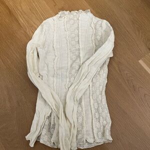 Free People Ivory Lace Top